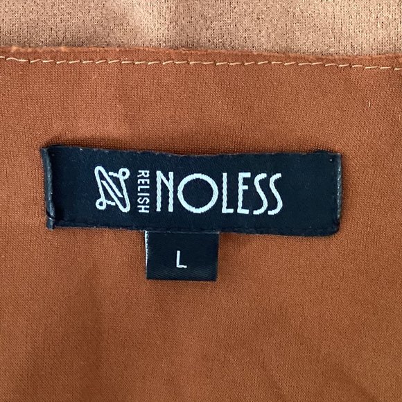 Relish Noless Women's Brown Faux Suede Fringed Open Front Vest Hippy Western - Picture 6 of 7